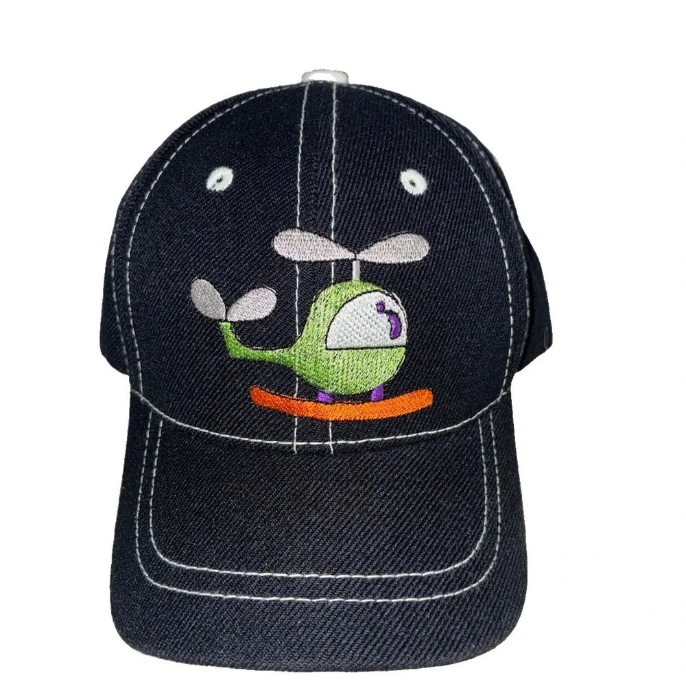 Vintage Kids Toddler 2-3Y Helicopter Hat Cap Black Wool Blend Sam's Cap NEW